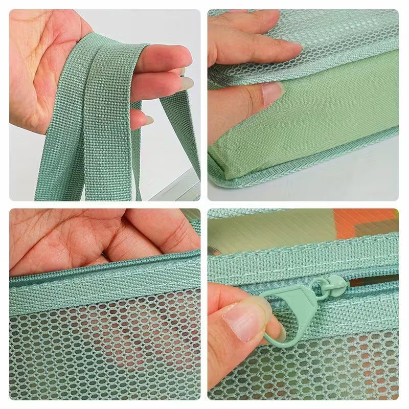 Portable Expanding File Organizer with Handle – A4 Accordion Document Folder with Zipper Pocket