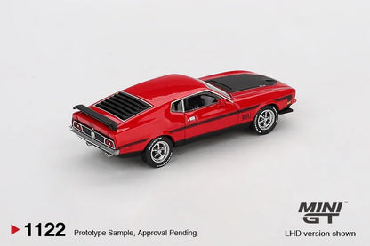 Mini GT 1:64 Scale Ford Mustang Mach 1 1971 Race Red Die-Cast Model Car | Classic Muscle Car | Collector Edition
