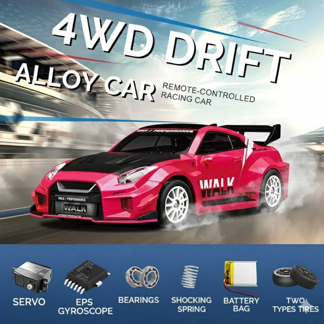 Hstar 1:43 RC Drift Car 2.4GHz 4WD Alloy 20 km/h High-Speed RC Racing Car with Gyro