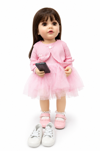 Interactive AI Baby Doll Bella Blossom with Remote Control, Story Book, Shoes & Sound Features | Talking Doll with Songs, Stories & Learning Fun | Pink Dress | Gift for Kids 3+ Years