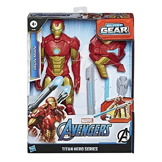 MARVEL Avengers Titan Hero Series Blast Gear Iron Man Action Figure, 12-inch Toy, with Launcher, 2 Accessories and Projectile, Ages 4 and Up - Jaiman Toys