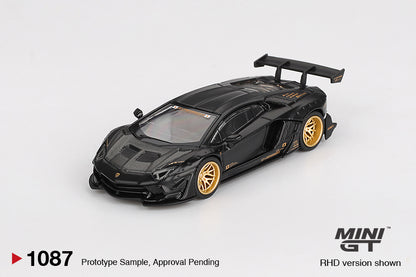 Mini GT 1:64 Scale #1887 LB★WORKS Lamborghini Aventador Limited Edition Matte Black Diecast Car