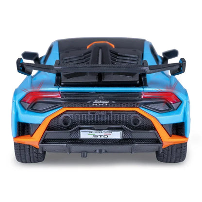 MSZ 1:40 Lamborghini Huracan STO Die-Cast Model Car – Blue| Pull Back, Openable Doors (67728)