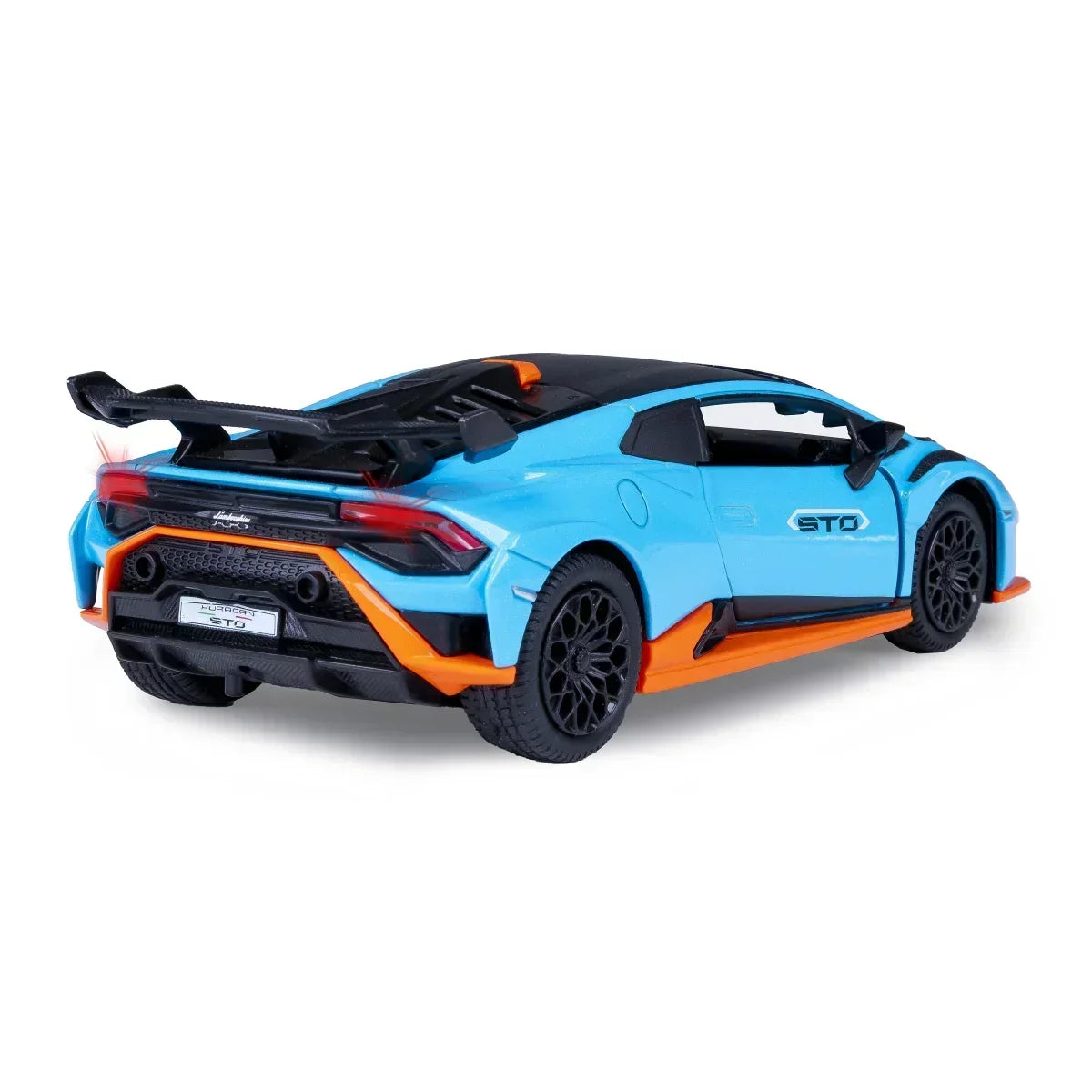 MSZ 1:40 Lamborghini Huracan STO Die-Cast Model Car – Blue| Pull Back, Openable Doors (67728)