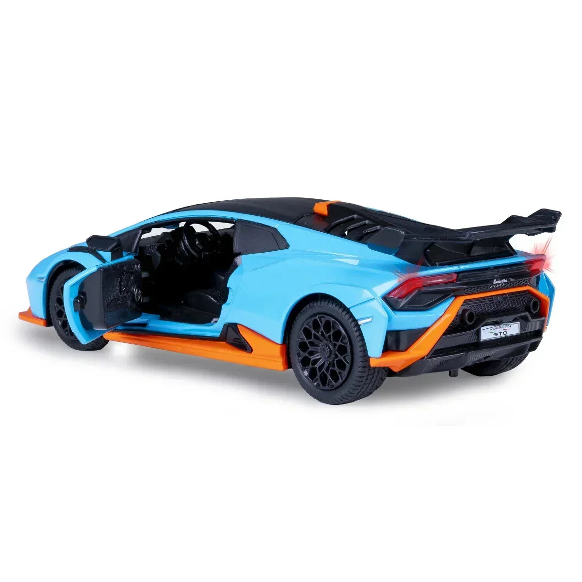 MSZ 1:40 Lamborghini Huracan STO Die-Cast Model Car – Blue| Pull Back, Openable Doors (67728)