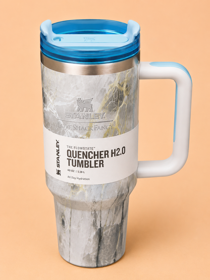 Stanley The FlowState Quencher H2.0 Tumbler 40 OZ Marble Edition | Insulated Stainless Steel Travel Mug with Handle