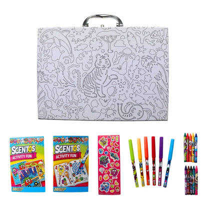 Scentos Colour-In Mini Case Mega Colouring Set - Jaiman Toys