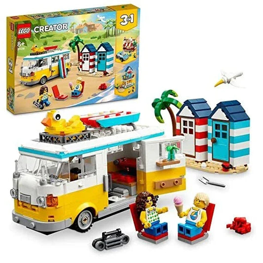 LEGO Creator Beach Camper Van 31138 Building Toy Set (556 Pieces) - Jaiman Toys