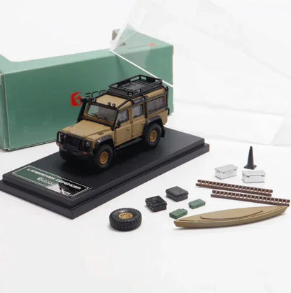 Decode Land Rover Defender 4x4 – White with Accessories | 1:64 Diecast Model Car- 5 Colors