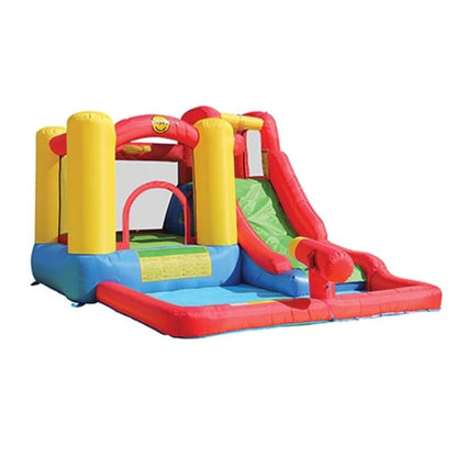 Happy Hop Amusement Park Inflatable Water Park with Slides & Splash Pool | Wet & Dry Inflatable Play Park | Kids Outdoor Water Fun | Ages 3+