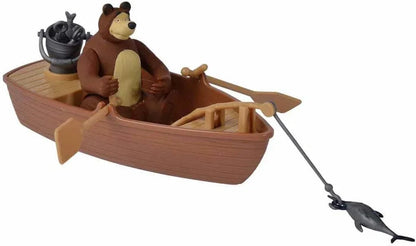 Masha and The Bear by Fratelli (3 Inch Masha Series Bear Doll and Its Boat and Fishing Accessories) - Jaiman Toys