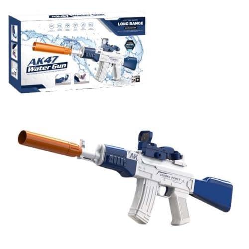 Electric Water Guns: Burst AK-47 Electric Water Gun – High-Capacity Blaster for Epic Summer Battles! (518-10 Blue) (Electric Burst AK-47 - (Blue) - Jaiman Toys