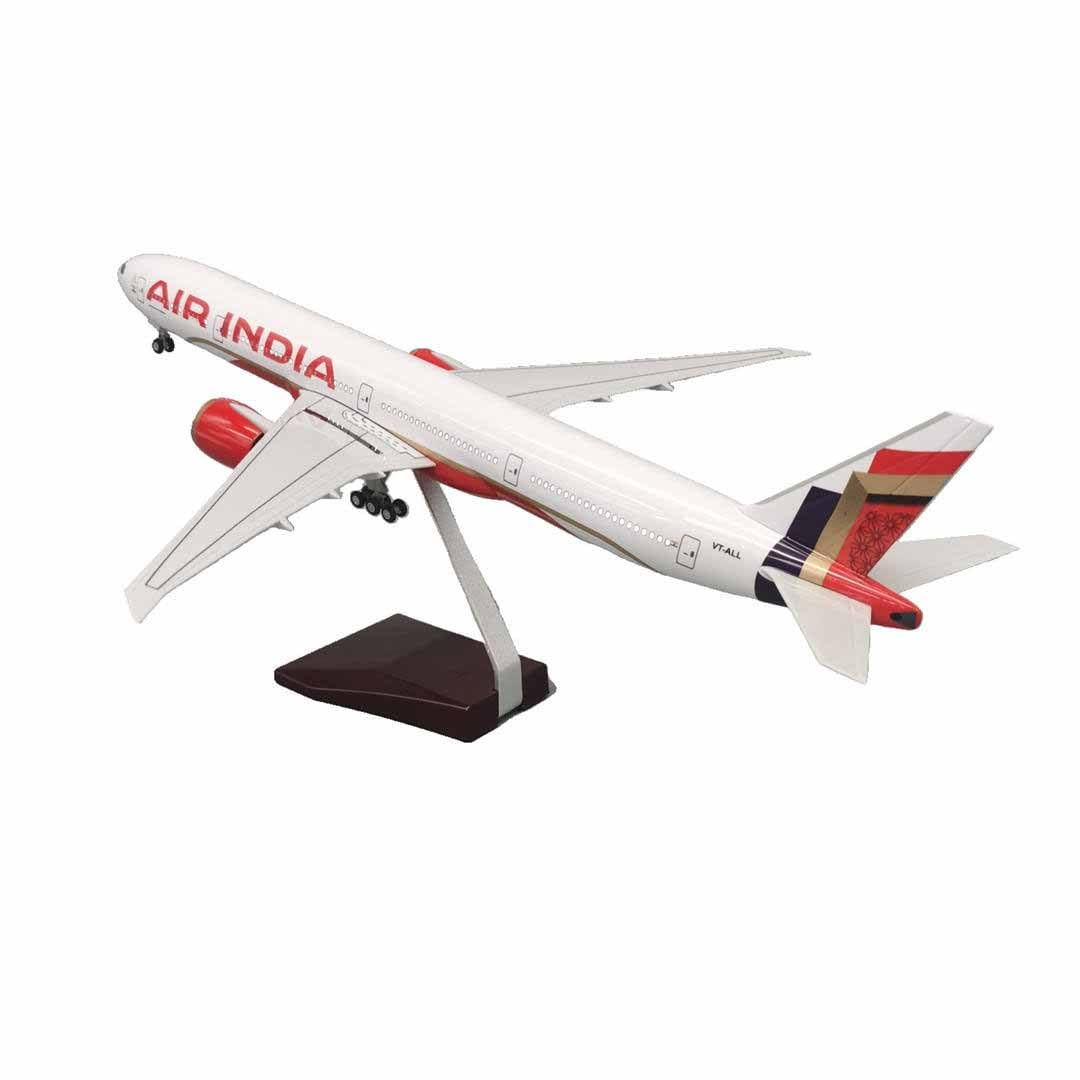 Breatoi! Diecast Aeroplane Display Model with Light : (Air India Boeing 777-46 CM)
