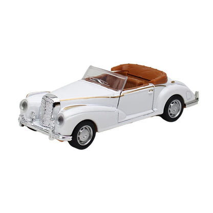 1:32 Scale Classic Convertible Die-Cast Car – Vintage Open Roof Model with Opening Doors (White, 3+ Years)