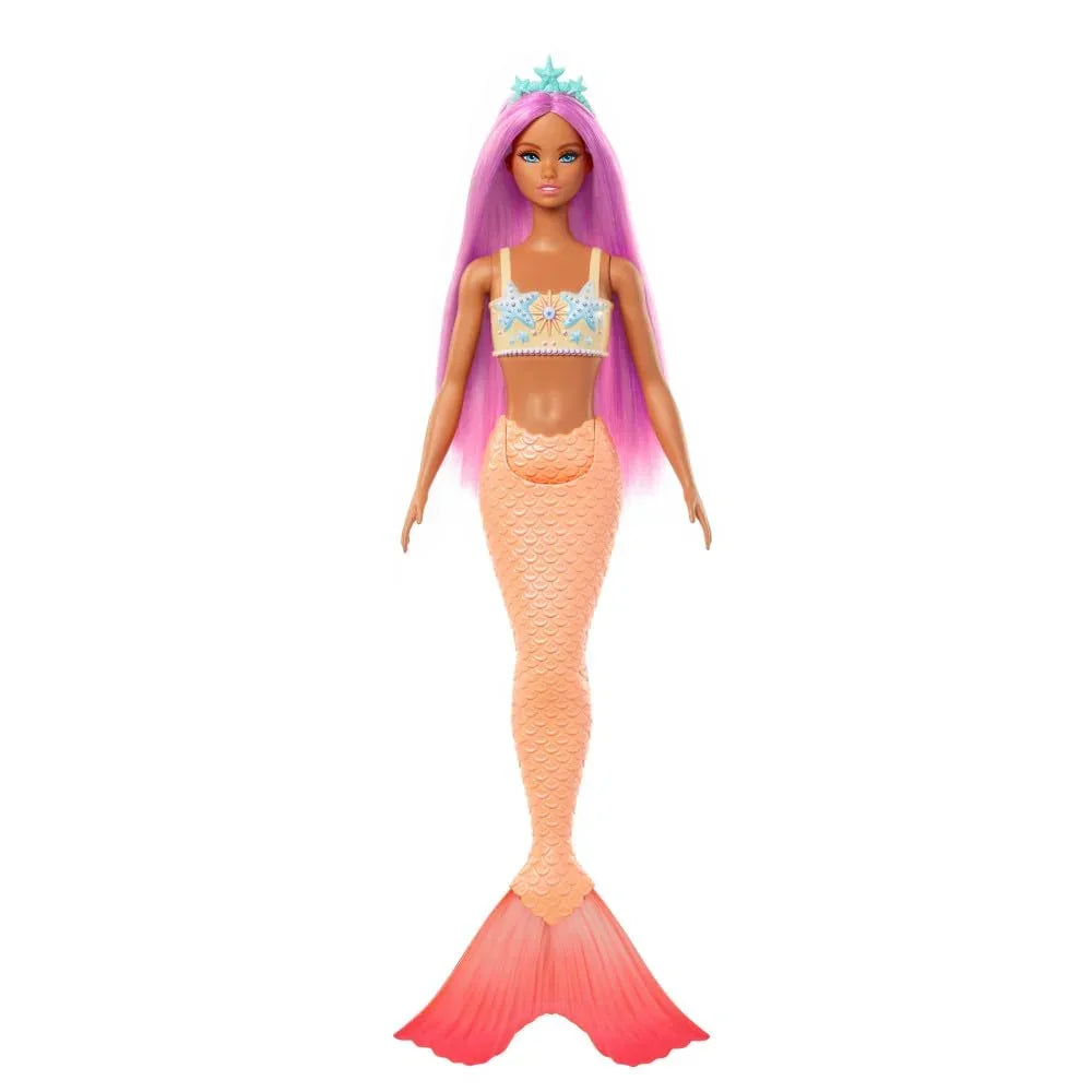 Barbie Mermaid Doll 3 with Fantasy Hair and Headband Accessories, Mermaid Toys with Shell-Inspired Bodices and Colorful Tails - Jaiman Toys