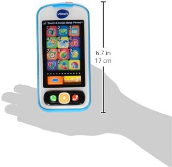 VTech Touch & Swipe Baby Phone Interactive Learning Toy with Lights, Sounds, Songs & Educational Activities | Blue