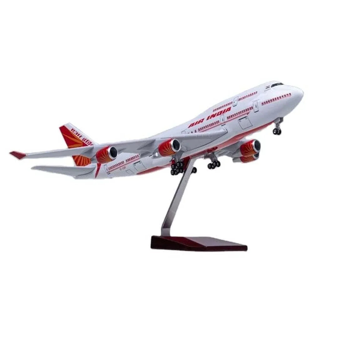 Diecast Airplane Display Model with Light : (1:125 Scale Model Boeing (B747 Air India) Aeroplane - Jaiman Toys