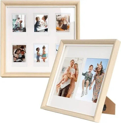 Fujifilm Instax Camera Accessories - Wooden Photo Frame 6 Inch with Six Photo Frame, Scratch Resistant Wooden Photo Frames, For Tabletop Display, Wall Mount... 1 Piece - Jaiman Toys