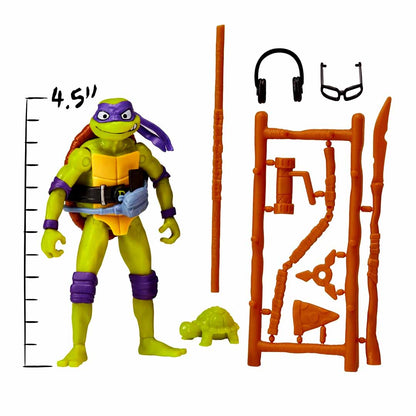 Teenage Mutant Ninja Turtles Mutant Mayhem Donatello Action Figure | 4.5 Inch TMNT Collectible with Accessories