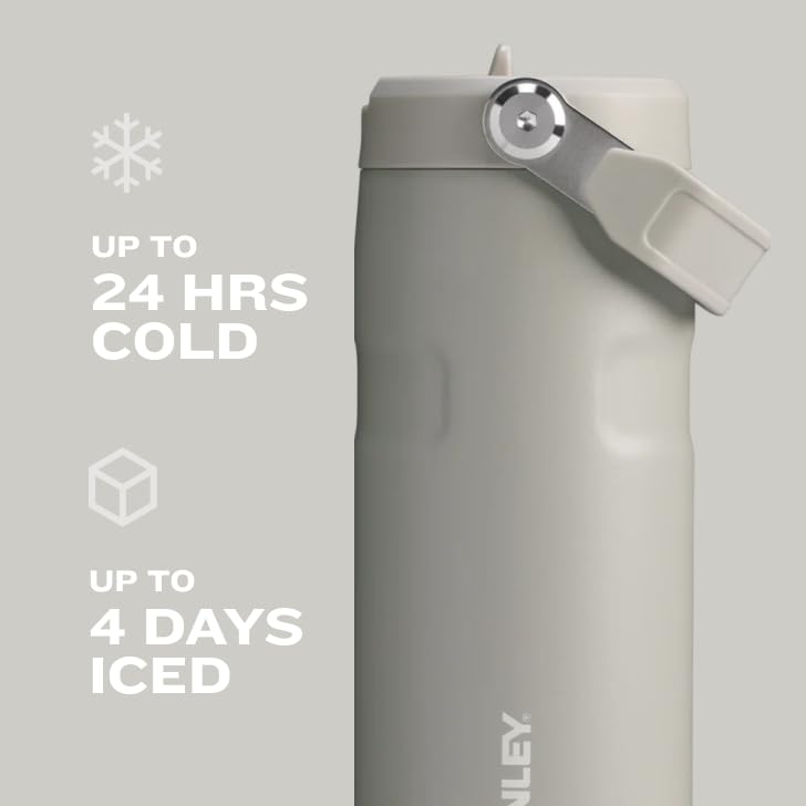 Stanley IceFlow Flip Straw Water Bottle 16oz (473ml) Vacuum Insulated Stainless Steel Bottle – Black