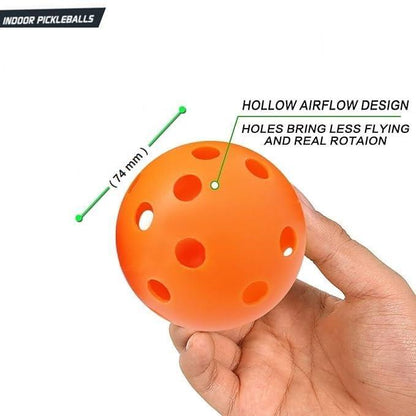 Innov8 Indoor Pickleball Balls, 26 Holes, Pack of 3, Orange - Jaiman Toys