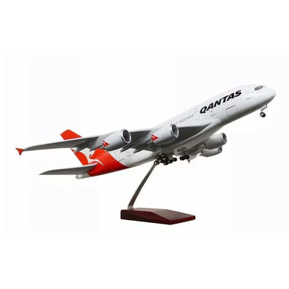 Quantas Airlines Airbus A380 LED Light - Airplane 1/160 Plane Model Replica Toy Decor - 46 cm - Jaiman Toys