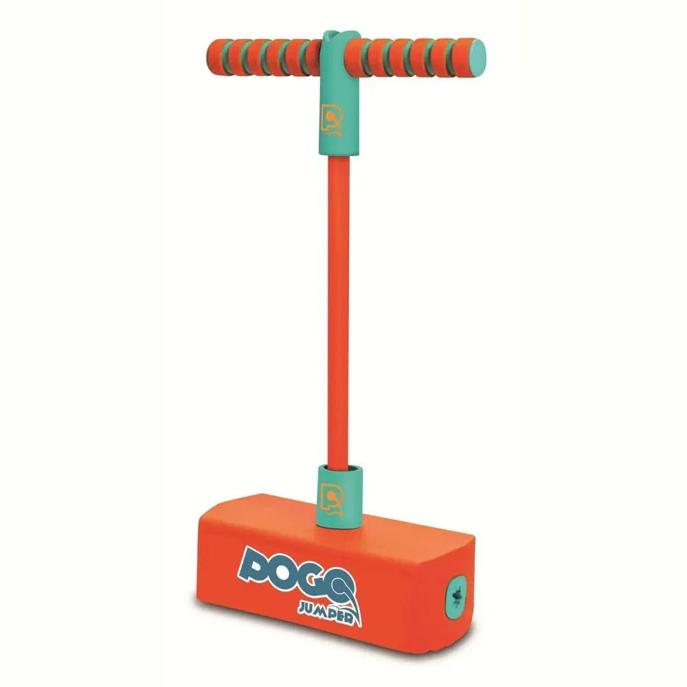 Innov8 Pogo Jumper, Kids Active Play Toy with Foam Base, Squeaking Sound, Indoor Outdoor Use, Ages 5+, Orange/Mint - Jaiman Toys