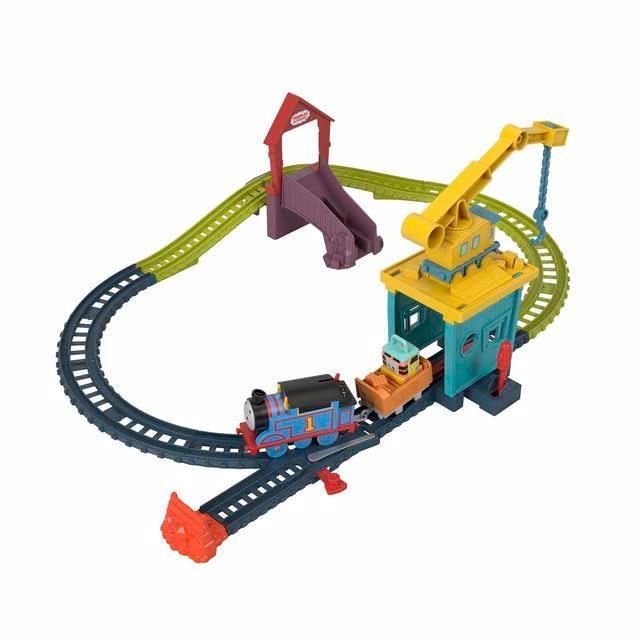 Thomas Friends Motorized Toy Train Set Fix em Up Friends with Carly the Crane, Sandy the Rail Speeder Thomas for Preschool Kids Ages 3 Years-HDY58