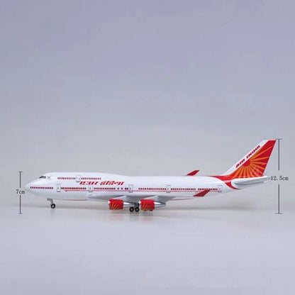 Diecast Airplane Display Model with Light : (1:125 Scale Model Boeing (B747 Air India) Aeroplane - Jaiman Toys