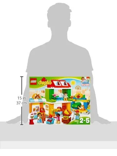 LEGO 10836 Duplo Town Square (98 Pcs) – Educational Building Blocks Set for Kids 2–5 Years