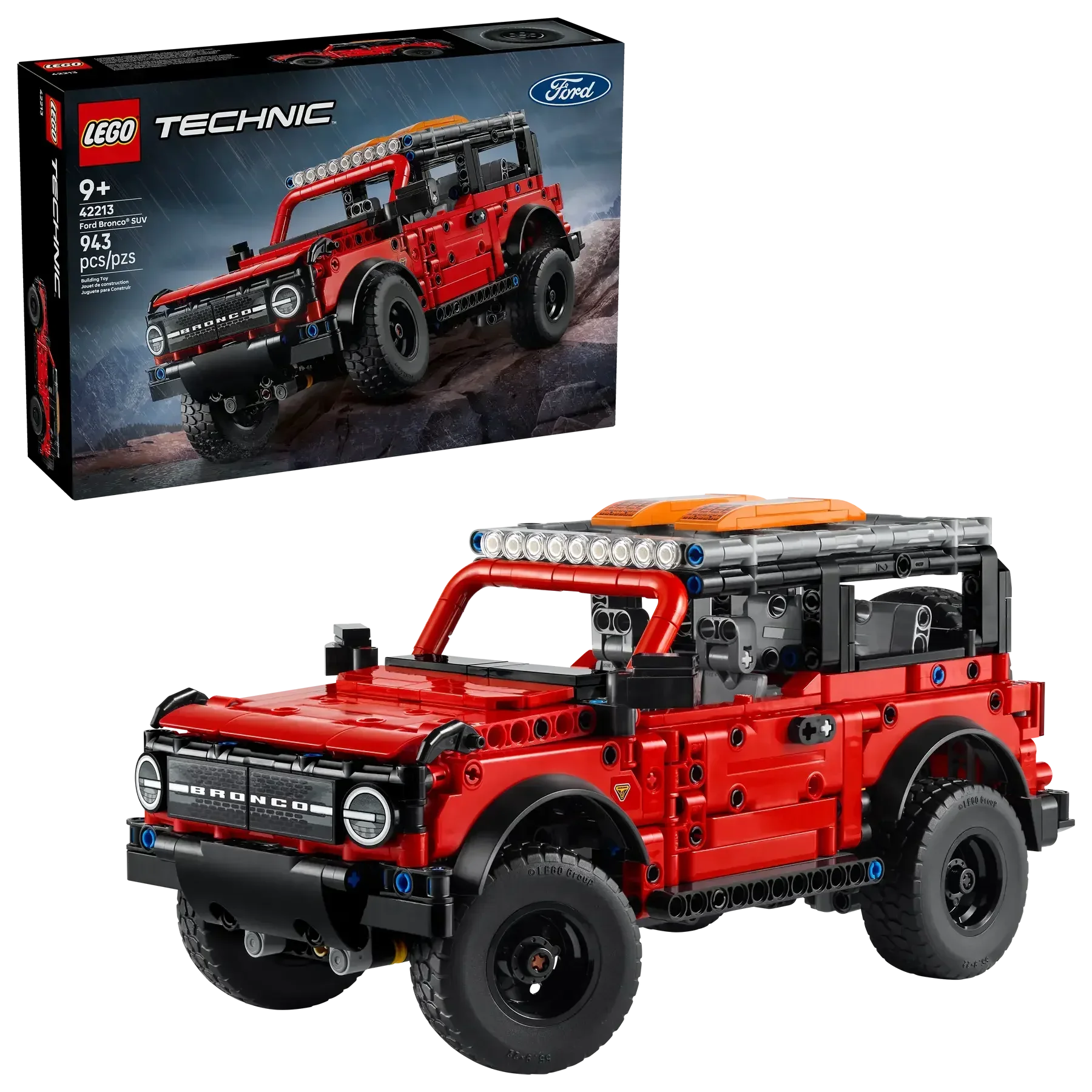 LEGO Technic 42213 Ford Bronco SUV  943Piece OffRoad Model with V6 Engine, Steering Spare Wheel & Roof Rack (Ages 9+) - Jaiman Toys