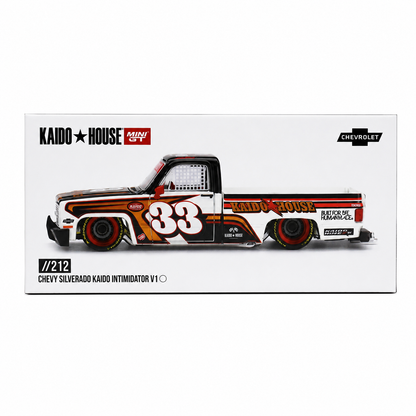 Kaido House x MINI GT 1:64 Chevrolet Silverado Kaido Intimidator V1 Die-Cast Pickup Truck Model Car