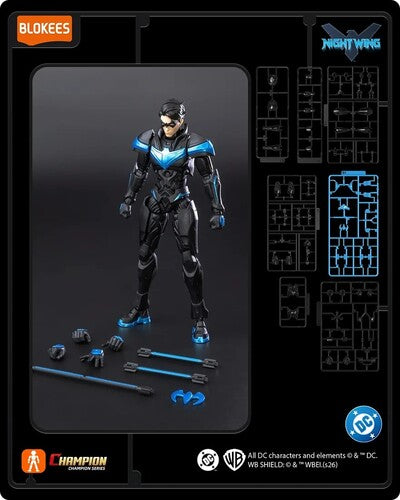Blokees Champion Class DC Nightwing Building Kit | 100-Piece Official DC Collectible Model Set | 1:12 Scale Action Figure