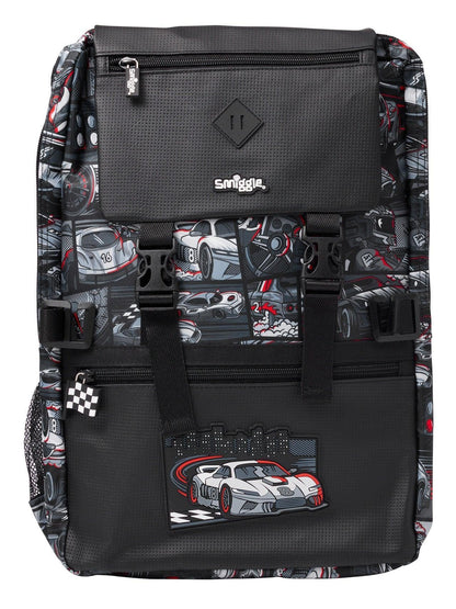 Smiggle School Bag : Car Foldover Attach Colorful & Stylish 18 Inch Backpack for Kids - Jaiman Toys