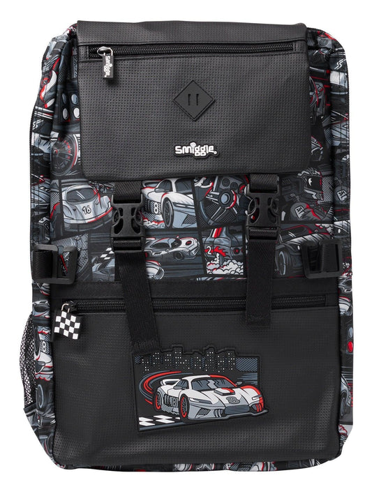 Smiggle School Bag : Car Foldover Attach Colorful & Stylish 18 Inch Backpack for Kids - Jaiman Toys