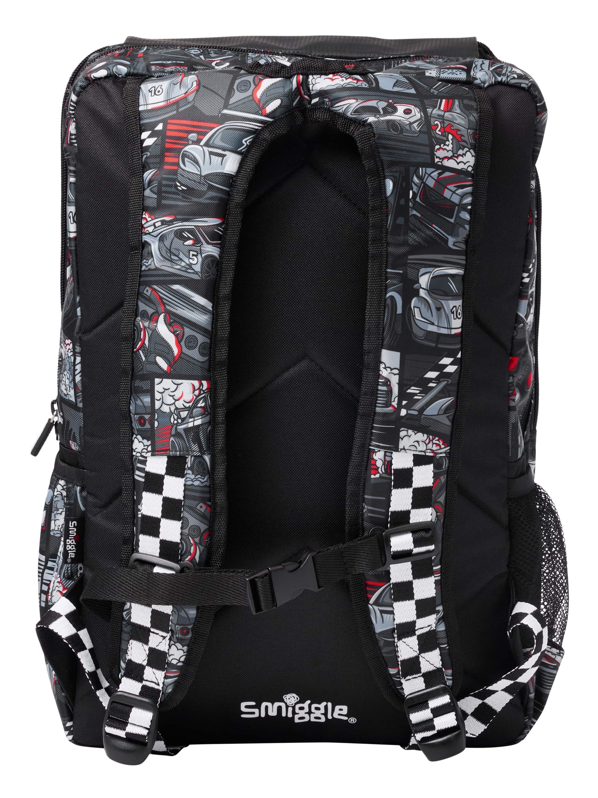 Smiggle School Bag : Car Foldover Attach Colorful & Stylish 18 Inch Backpack for Kids - Jaiman Toys