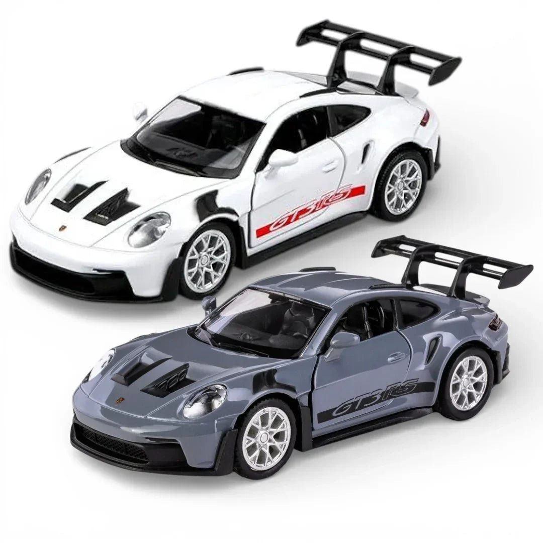 RMZ City 1:36 Porsche 911 GT3 RS Die-Cast Car – White | Openable Doors, Pull-Back Action