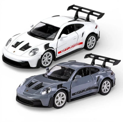 RMZ City 1:36 Porsche 911 GT3 RS Die-Cast Car – White | Openable Doors, Pull-Back Action