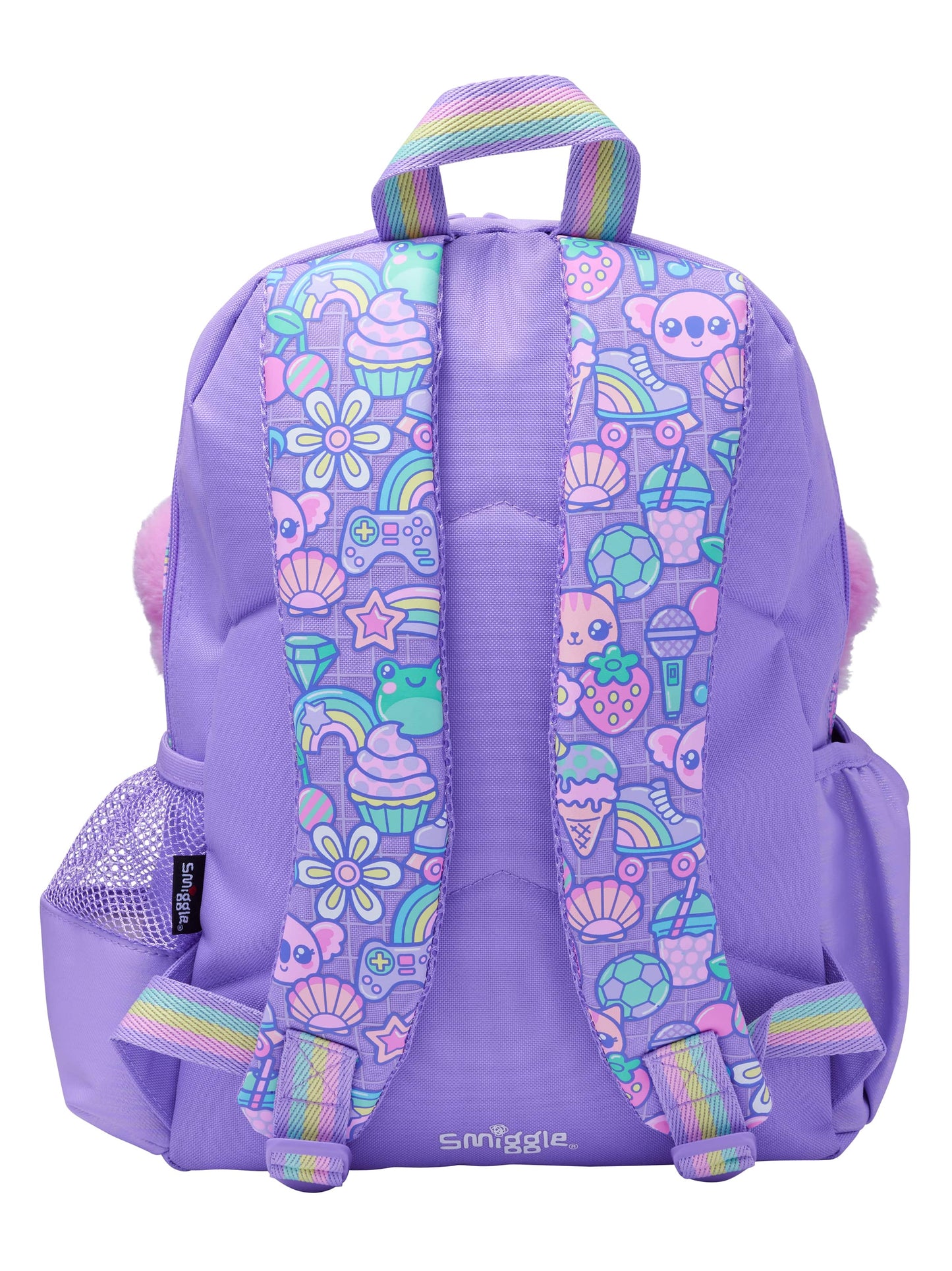 Smiggle Koala Plush Backpack for Kids (14 Inch)  – Cute School Bag with Soft Toy Front & Side Pockets (Purple)