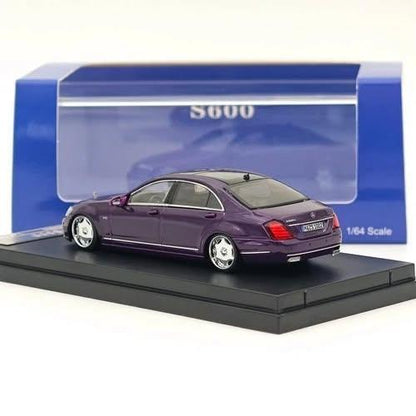 STREET WARRIOR 1:64 Mercedes-Benz S600 (W220) Die-Cast Model Car | Premium Luxury Sedan Collectible with Display Case | 3 Variants