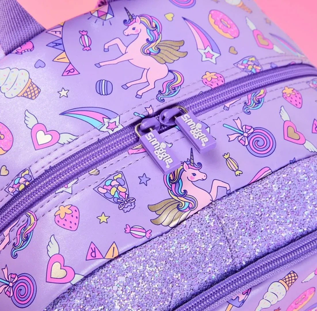 Smiggle School Bag : Unicorn Colorful & Stylish 16 Inch Backpack for Kids - Jaiman Toys
