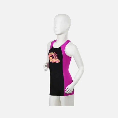 Speedo Girl's Cayla Legsuit Swimwear – Black & Diva, Size 32 | Comfortable & Durable Swimwear - Jaiman Toys