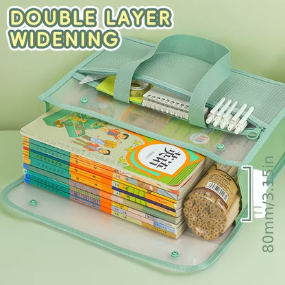Portable Expanding File Organizer with Handle – A4 Accordion Document Folder with Zipper Pocket