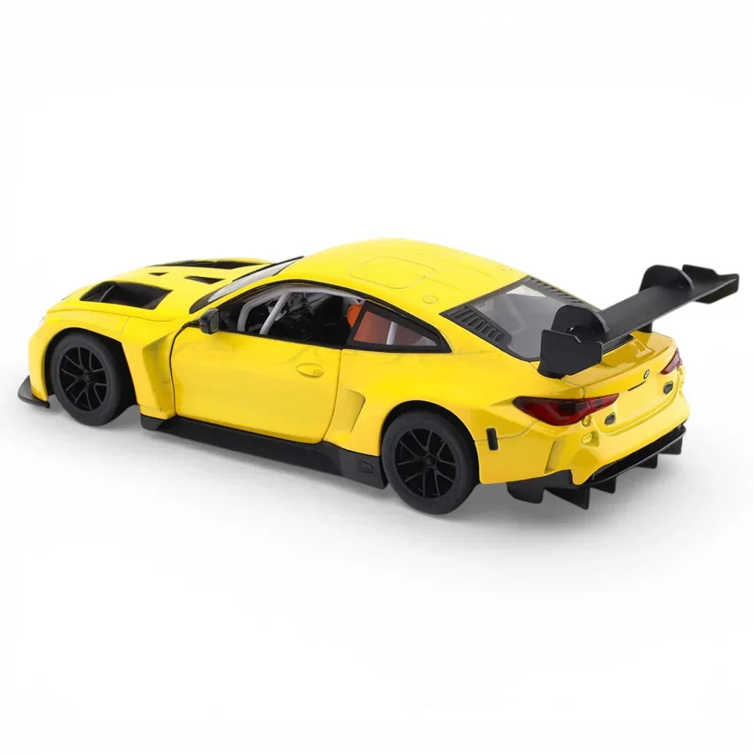 MSZ 1:44 BMW M4 GT3 Die-Cast Model Car – Yellow | Pull Back Action (67726)