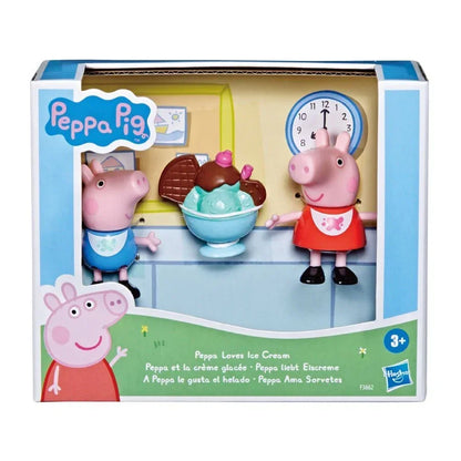 Peppa Pig Peppa Loves Ice Cream 3 Pc Toy Figures Set George New - Jaiman Toys