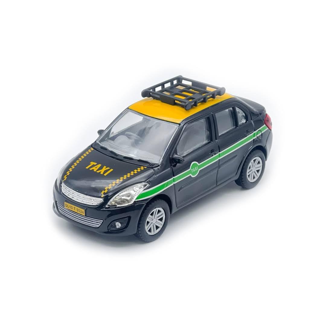 Centy Public Commuters Urban Taxi Twin-Tone Cab Pull Back Toy Car – Black Taxi Model for Kids 3+ Years