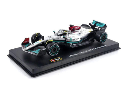 Bburago 1:43 Mercedes W13 #63 George Russell 2022 – Diecast F1 Model (Silver) - Jaiman Toys