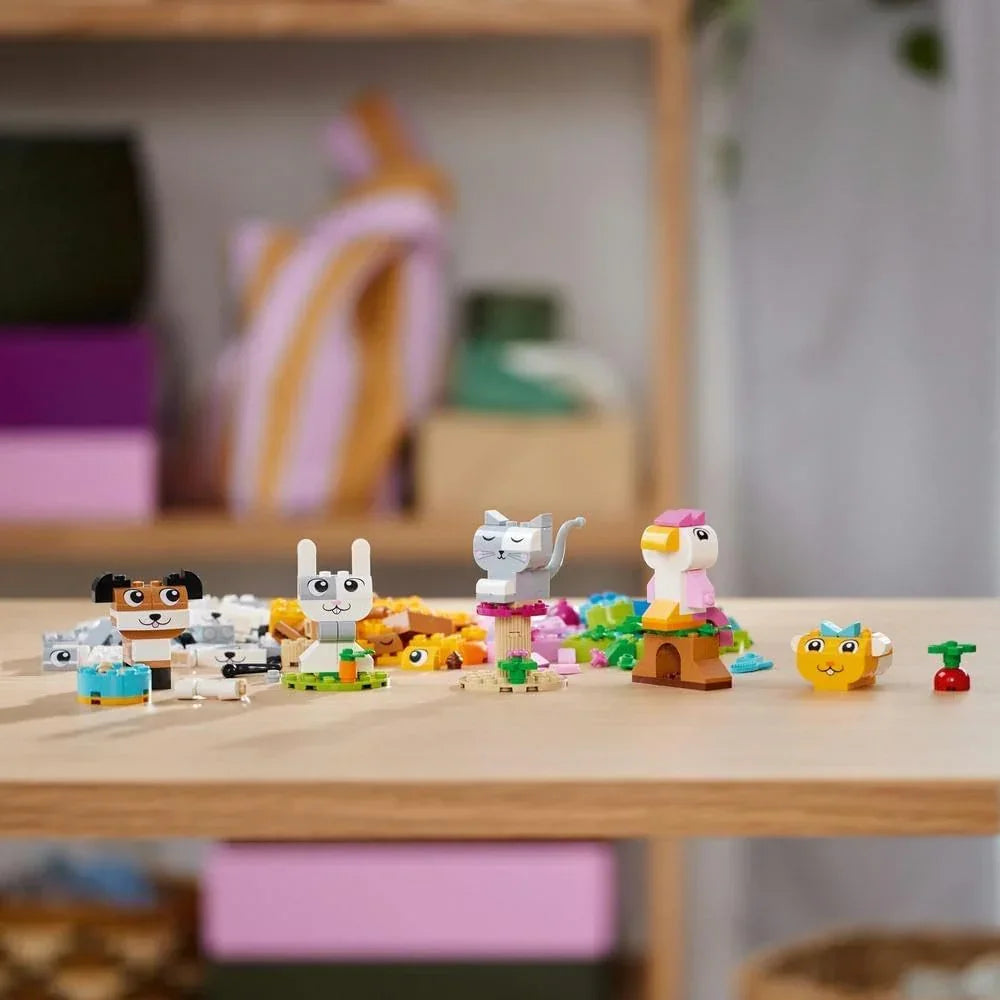 LEGO Classic 11034 Creative Pets, Brick Box Set with Animal Building Toys for 5 Plus Year Old Girls & Boys with Toy Dog, Cat, Rabbit, Hamster and Bird Figures, Gift for Kids