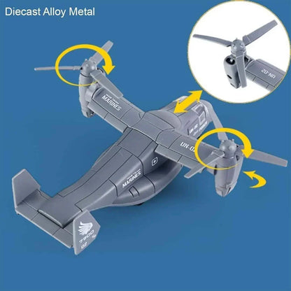 MetalHot Diecast Fighter helicopter Pull-Back Action with Light & Sound - 1:400 Scale (Blue) - Jaiman Toys
