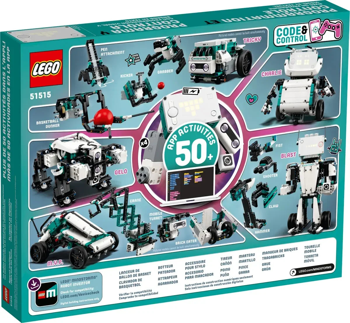 Lego 51515 MINDSTORMS Robot Inventor Robotics Kit, 5in1 App Controlled Programmable Interactive Toy Coding for Kids